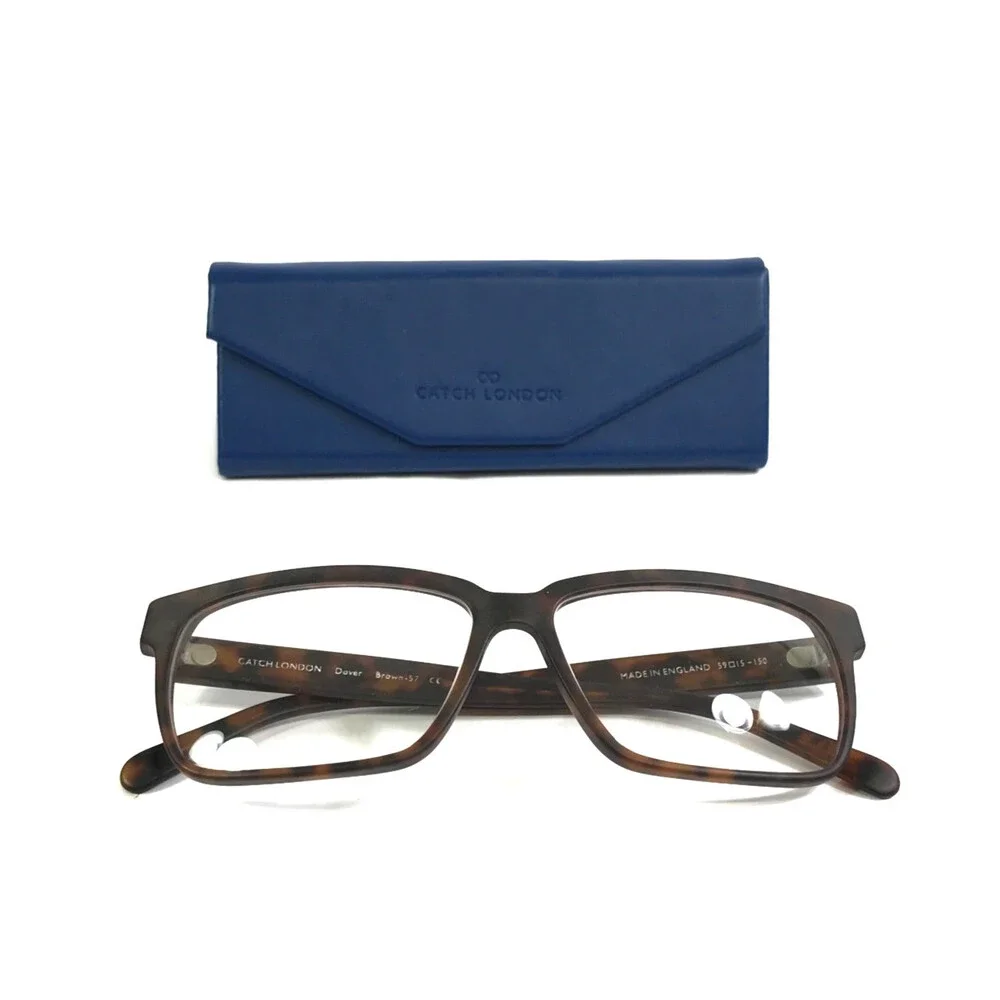 Catch London Eyeglasses Frames Dover Brown-57 Tortoise Rectangle 59-15-150